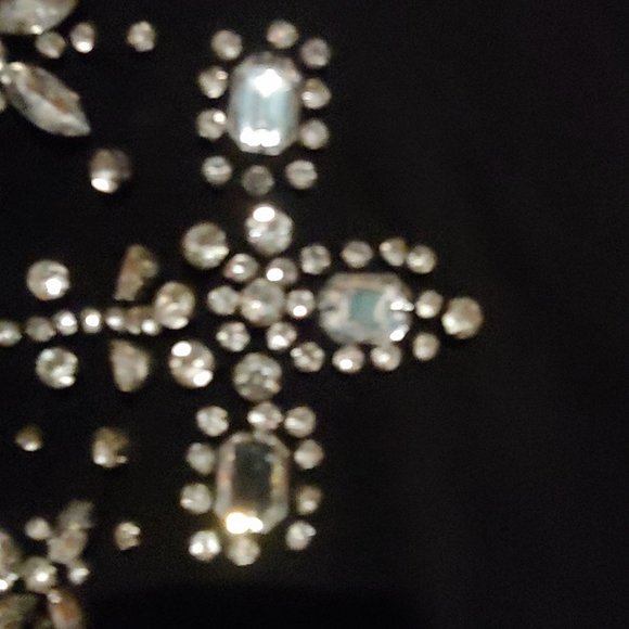 Hemant & Nandita Womens Black Handmade Blingy Sparkly Crystals Sweatshirt XS - Picture 8 of 14